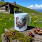Preview: Keramiktasse Tasse Huhn Blumen Design Nr. 2 Kaffeebecher Teetasse Kaffeetasse - Artikel Nr. 1100089